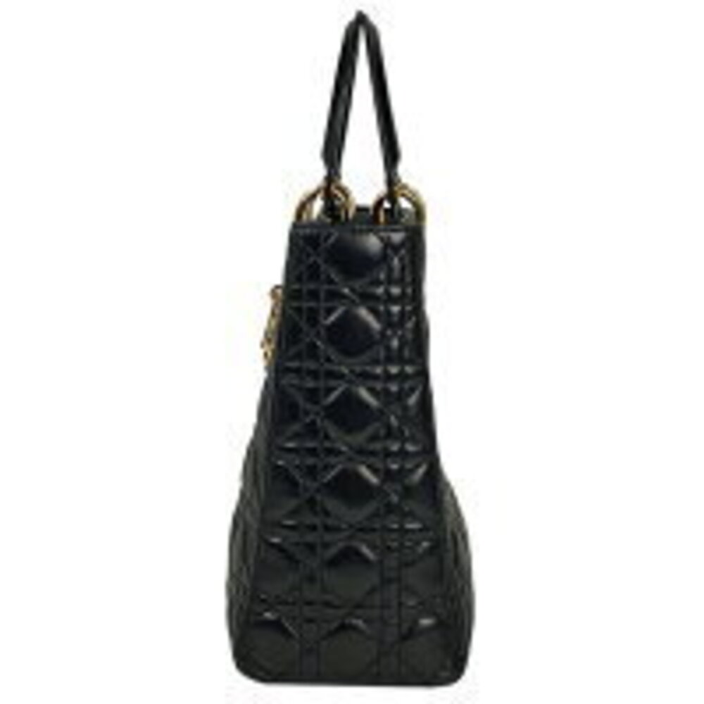 Christian Dior Lady Dior Cannage Shoulder Bag 2way Leather Black - Picture 2 of 6